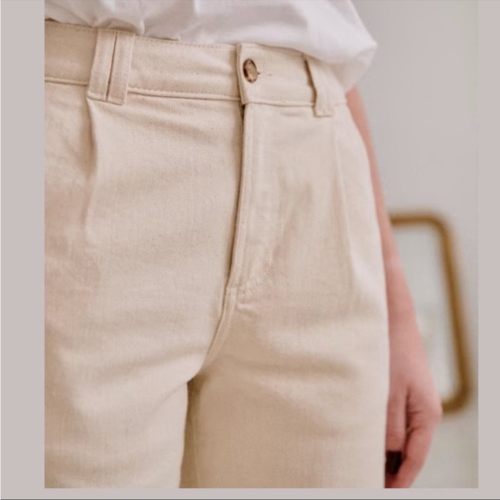Sezane ecru manu trousers - Picture 3 of 8